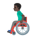 man in manual wheelchair, dark skin tone